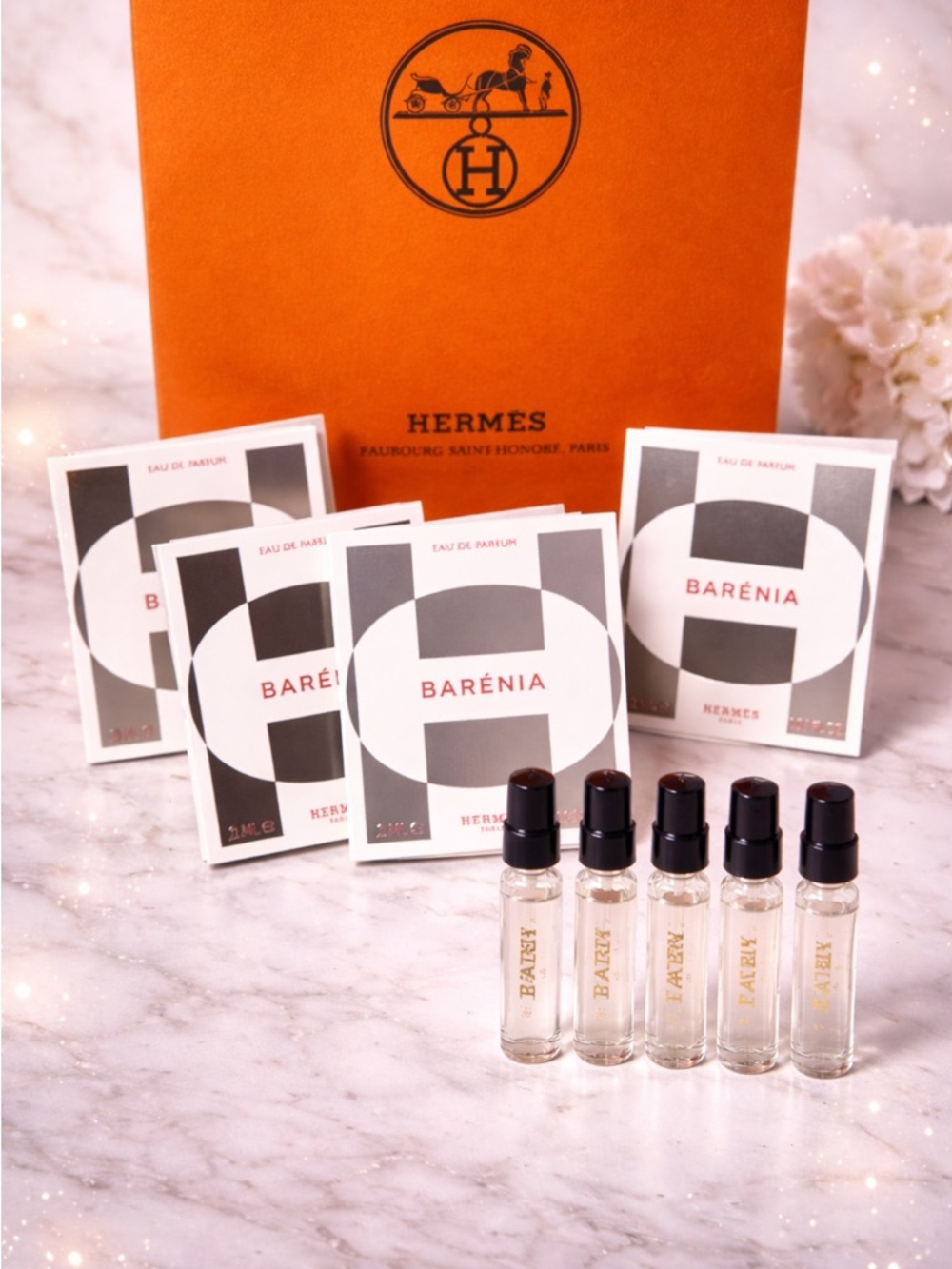 Hermès Barénia Eau de Parfum Sample Set (5 Vials) Luxury Perfume Try Size
